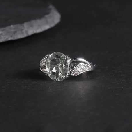 Silver Ring Green Amethyst