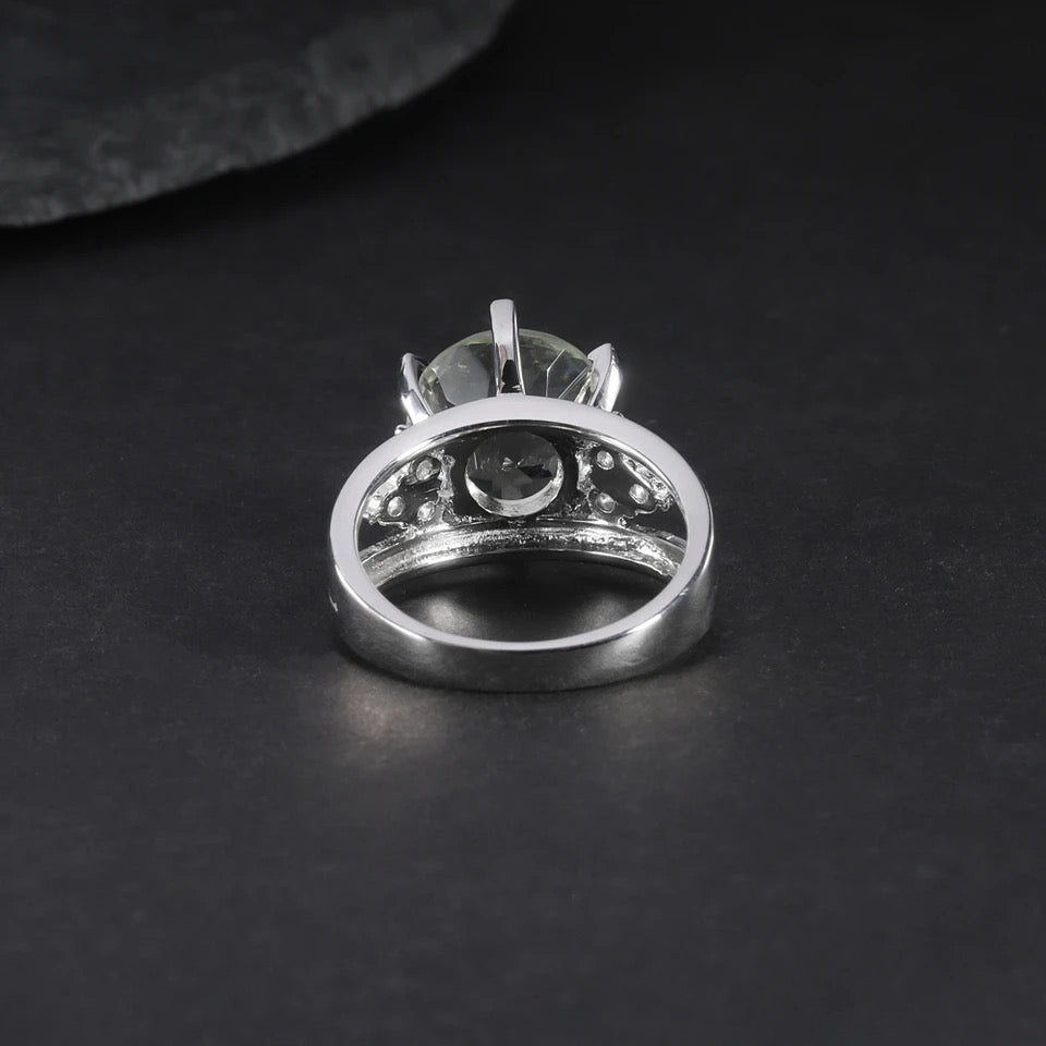 Silver Ring Green Amethyst