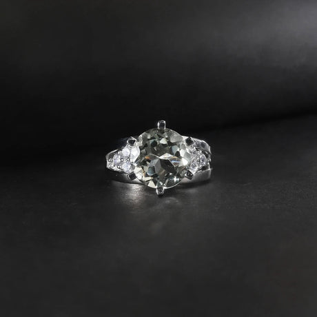 Silver Ring Green Amethyst