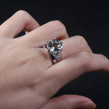 Silver Ring Green Amethyst
