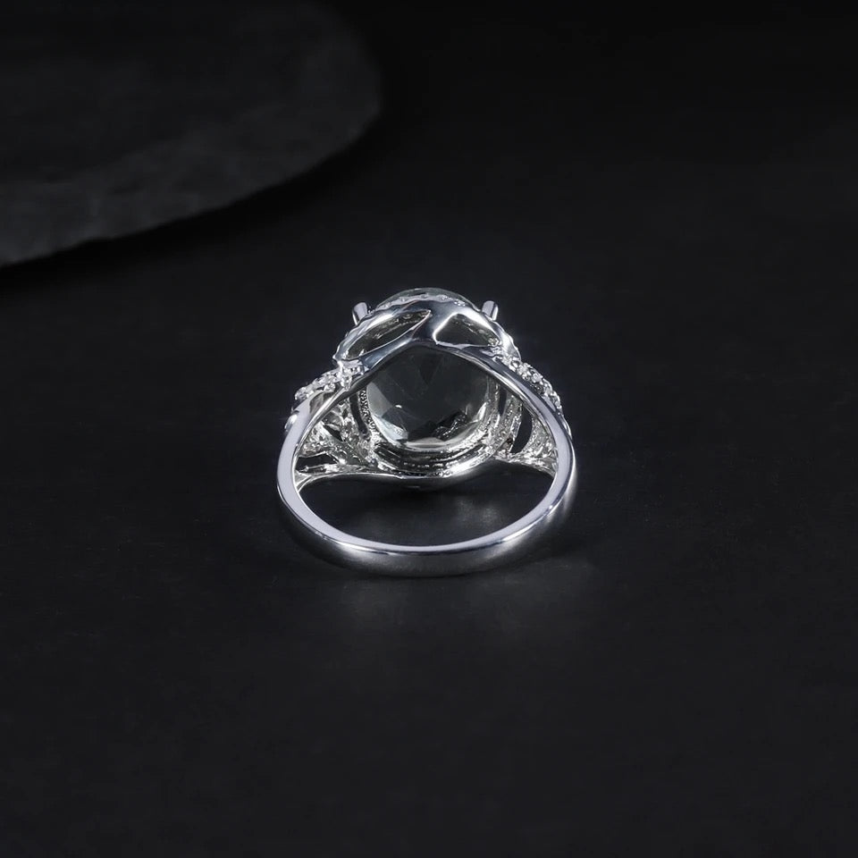 Silver Ring Green Amethyst