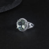 Silver Ring Green Amethyst