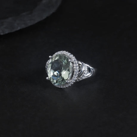 Silver Ring Green Amethyst