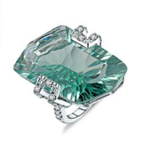 Silver Ring Green Amethyst