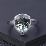 Silver Ring Green Amethyst