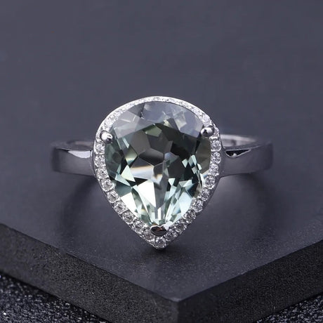 Silver Ring Green Amethyst
