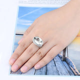 Silver Ring 11.00 ct Green Amethyst