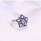 Silver 2.47 ct Tanzanite / Iolite / Diamond Ring