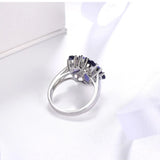 Silver 2.47 ct Tanzanite / Iolite / Diamond Ring