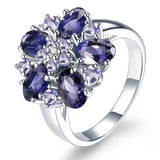 Silver 2.47 ct Tanzanite / Iolite / Diamond Ring