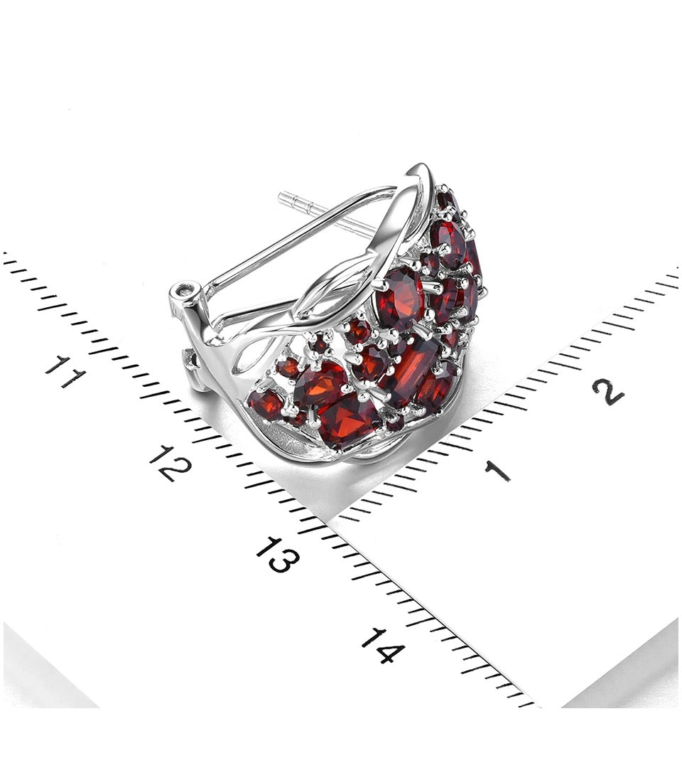 Silver 6.00 ct Garnet Earrings