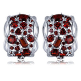 Silver 6.00 ct Garnet Earrings