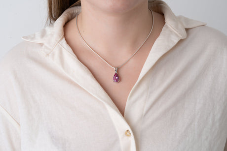 Silver Pendant with Pink Topaz 5.48 ct
