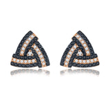 Silver 0.60 ct Black Spinel Earrings / Rose Gold